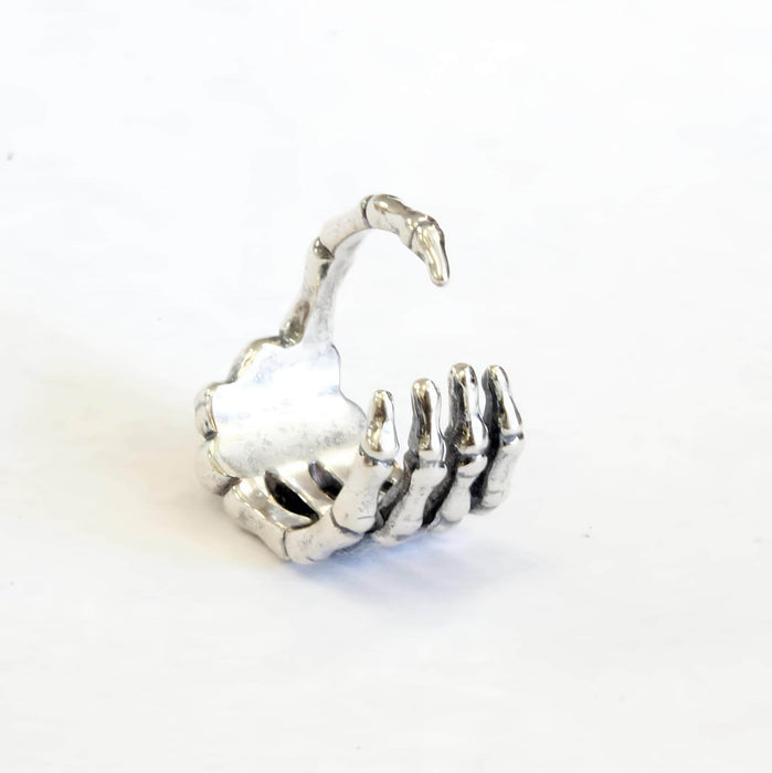 Sterling Silver Skeleton Ring – Anatomical Hand Band, Macabre Bone Jewelry