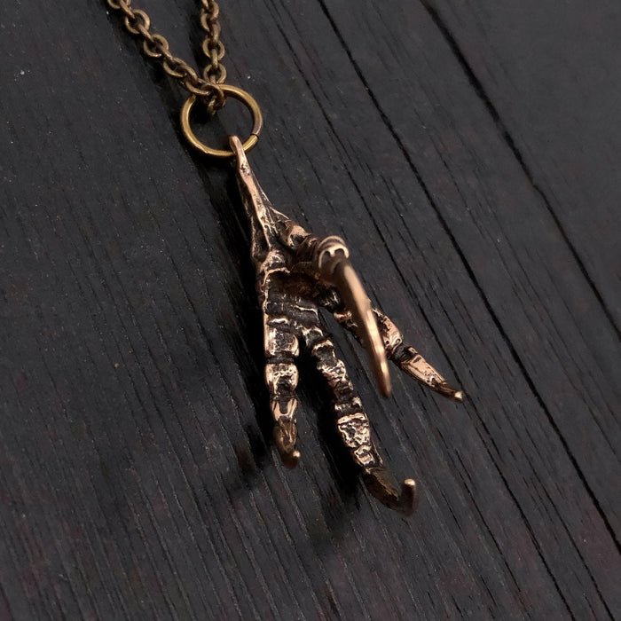 Raven Claw Necklace - Handcrafted Oxidized Claw Charm by Moon Raven Designs