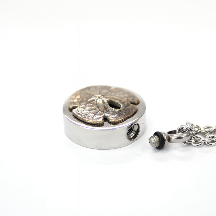 Sand Dollar Cremation Necklace – Nautical Memorial Urn Pendant