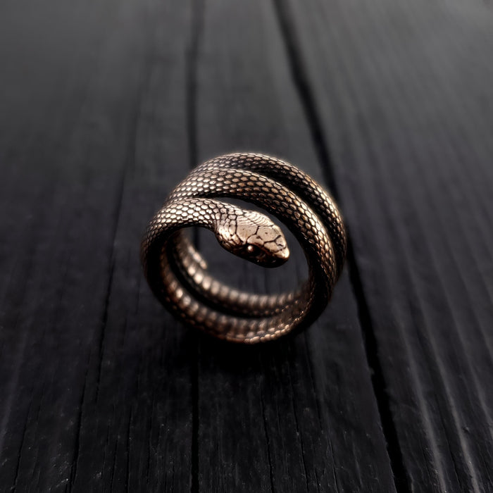 Snake Wrap Ring – Unique Serpent Scale Band by Moon Raven Designs