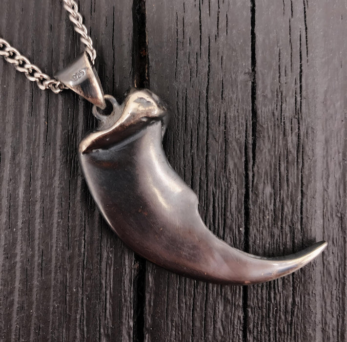 Bear Claw Necklace - Handcrafted Sterling Silver Pendant | Wildlife Lover Gift