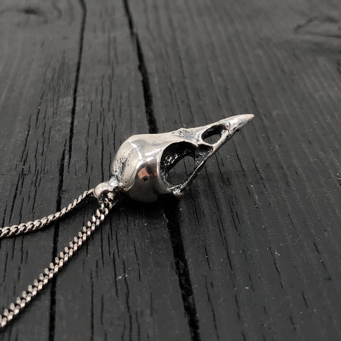 Sterling Silver Raven Cremation Necklace – Memorial Urn Pendant