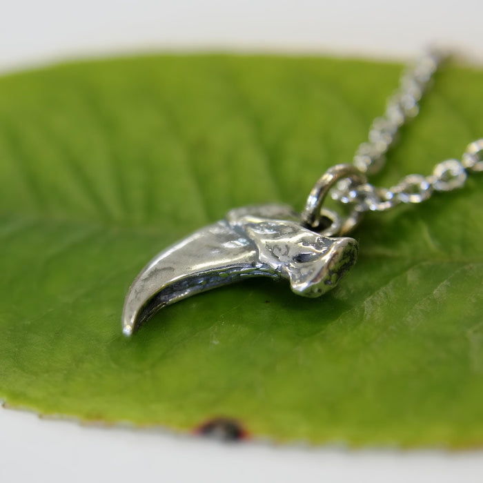 Cat Claw Necklace - Sterling Silver Charm With Oxidized Finish Pendant