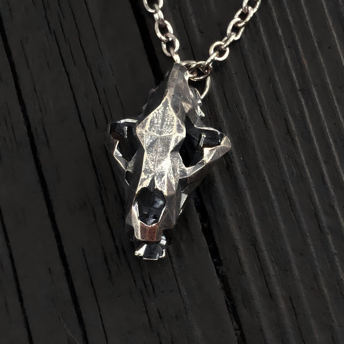 Bear Skull Necklace - Faceted Skull Jewelry With Diamond Facet Design