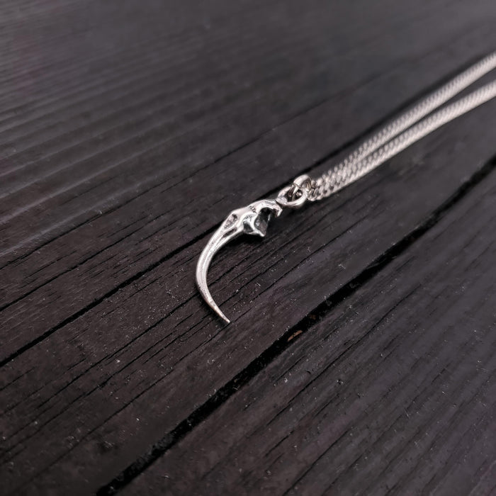 Rattlesnake Fang Necklace - Sterling Silver Viper Fang Pendant by Moon Raven Designs