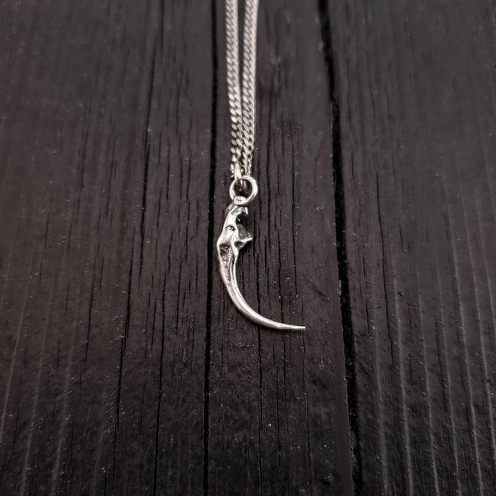 Rattlesnake Fang Necklace - Sterling Silver Viper Fang Pendant by Moon Raven Designs