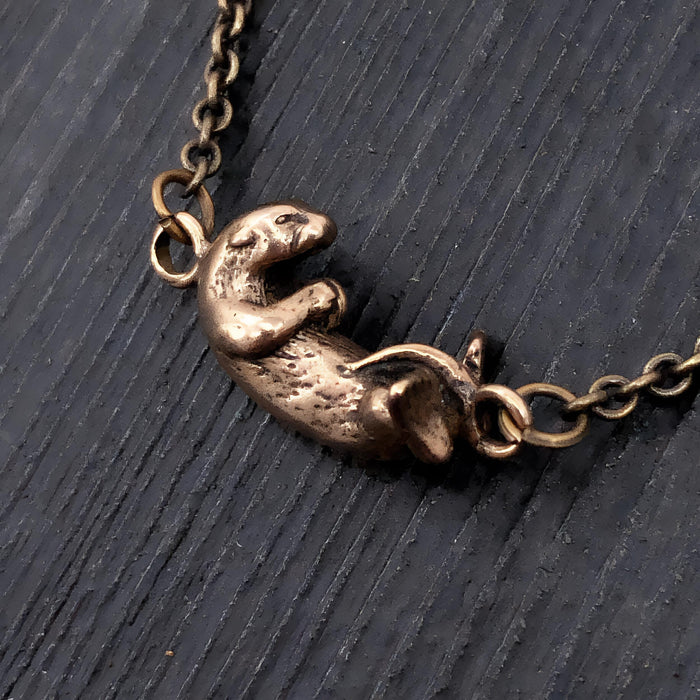 Floating Otter Charm Necklace - Moon Raven Designs