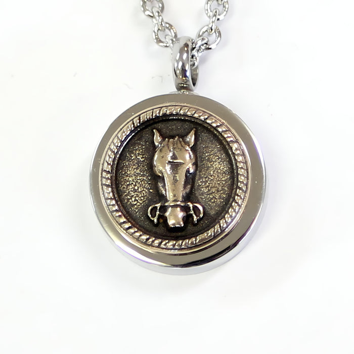 Horse Face Cremation Necklace – Pet Memorial Jewelry for Horse Lovers