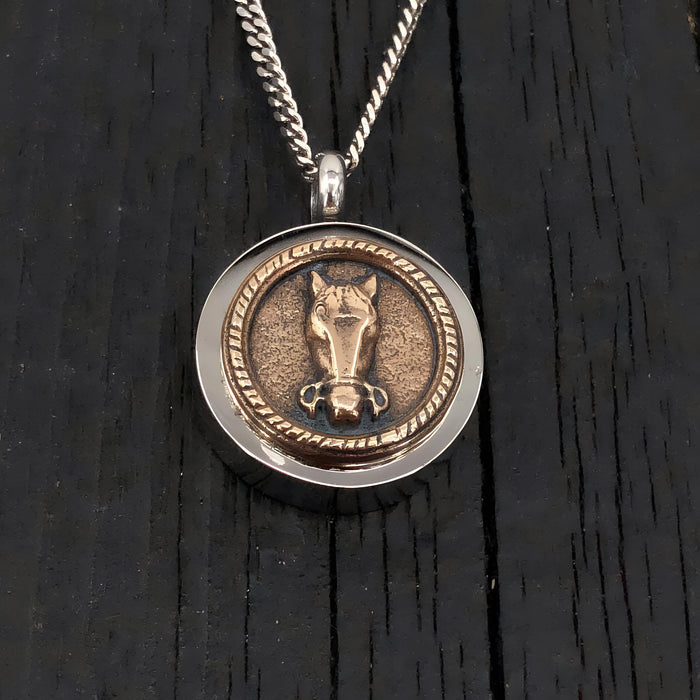 Horse Face Necklace Cremation Urn - Moon Raven Designs