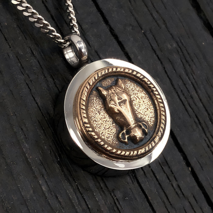 Horse Face Cremation Necklace – Pet Memorial Jewelry for Horse Lovers