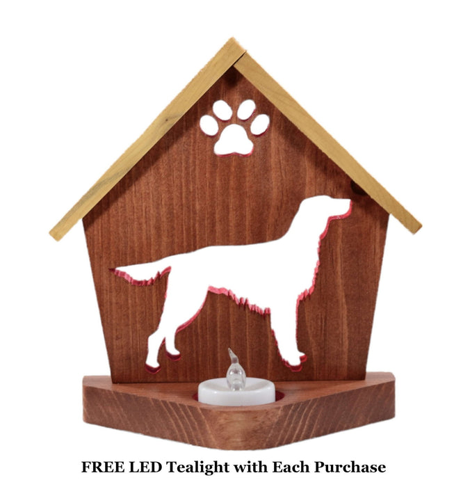 IRISH SETTER Personalized Dog Memorial Gift | Doghouse LED Tealight - DogPound Creations