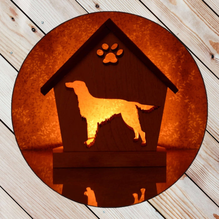 IRISH SETTER Personalized Dog Memorial Gift | Doghouse LED Tealight - DogPound Creations