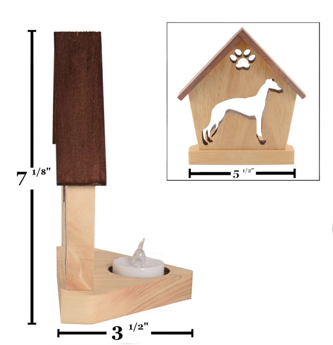 ITALIAN GREYHOUND Personalized Dog Memorial Gift | Doghouse LED Tealight - DogPound Creations