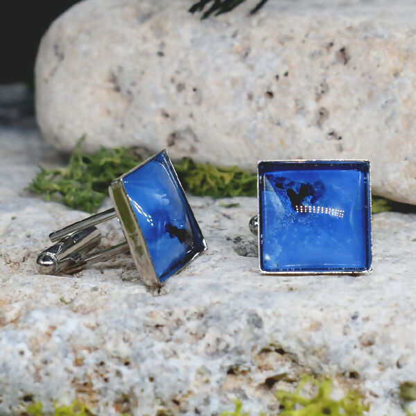 Cufflinks with Painted Glass #39