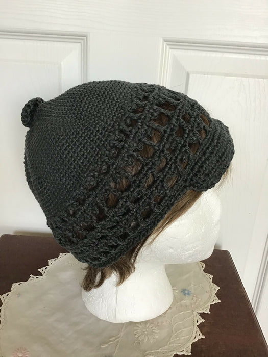 Crochet pima cotton caps with button
