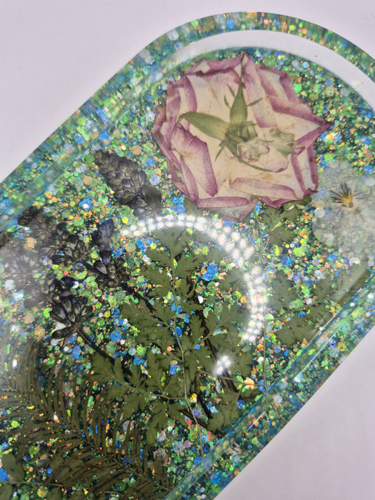 Blue Floral Tray