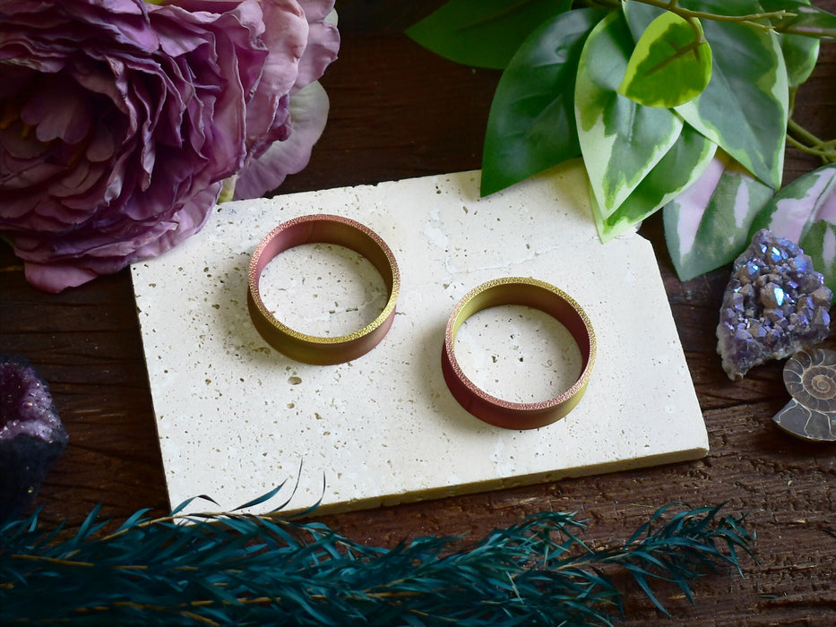 Ear Tunnels 10-100mm Gold-Copper | Pair | Ultra Light Thin-wall Ear Plugs | Gauge Earrings | Gauged Plugs