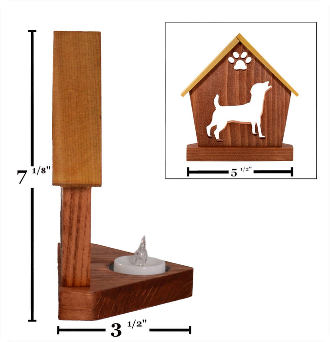 JACK RUSSELL Personalized Dog Memorial Gift | Doghouse LED Tealight - DogPound Creations