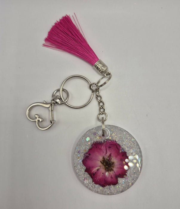 Pink Flower Keychain