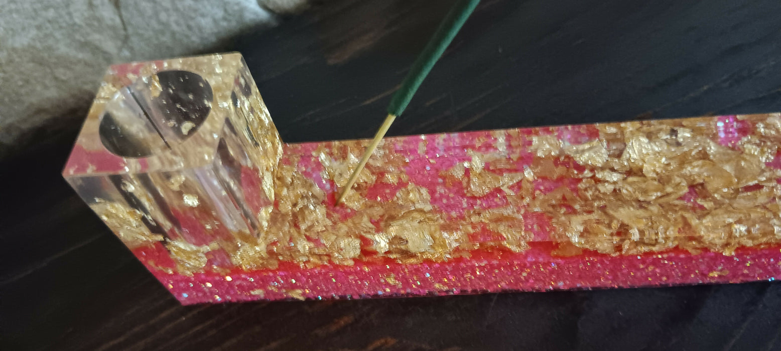 Pink and Gold Incense Holder