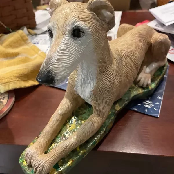 Greyhound Dog Concrete 12 x 4-1/2 x 6-3/4 " High