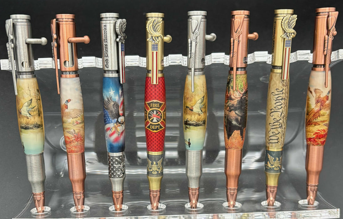 Bolt Action Pens - various styles and clips