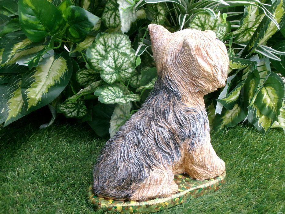 Yorkshire Terrier Concrete Statue, 4x8x9" High