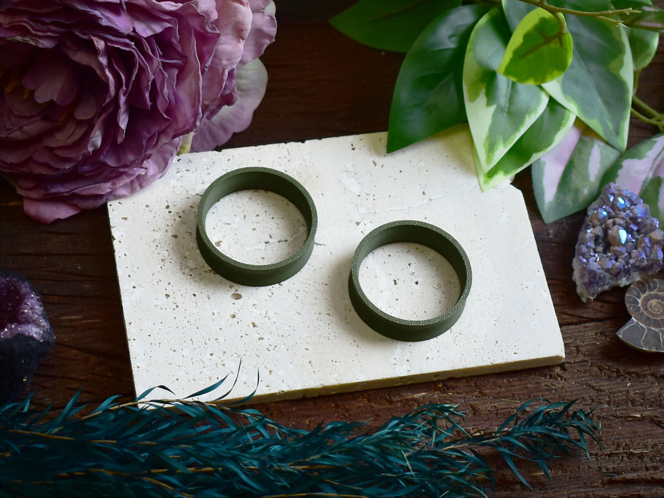 Ear Tunnels 10-100mm Army Green | Pair | Ultra Light Thin-wall Ear Plugs | Gauge Earrings | Gauged Plugs