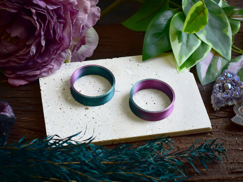 Ear Tunnels 10-100mm Green Purple | Pair | Ultra Light Thin-wall Ear Plugs | Gauge Earrings | Gauged Plugs
