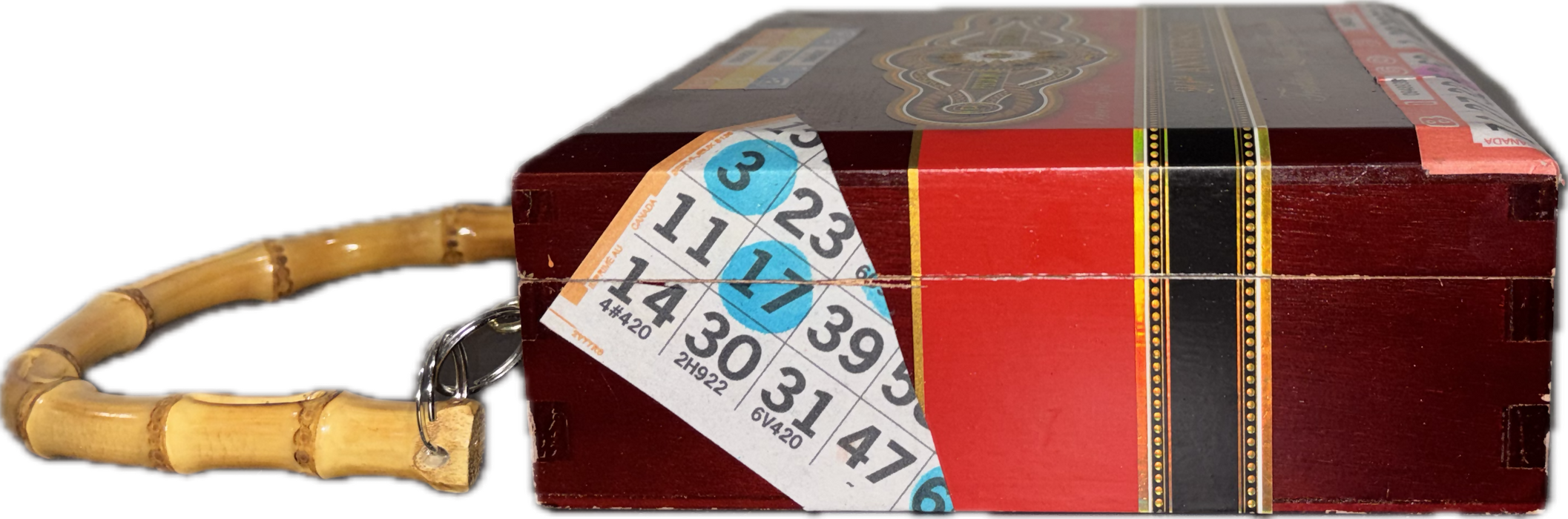 Bingo Box, Bingo Dabber Holder, Upcycled Cigar Box, Lucky Bingo Box, Bingo Lover Gift, Solid Wood, Unique Bingo Box with Handle,