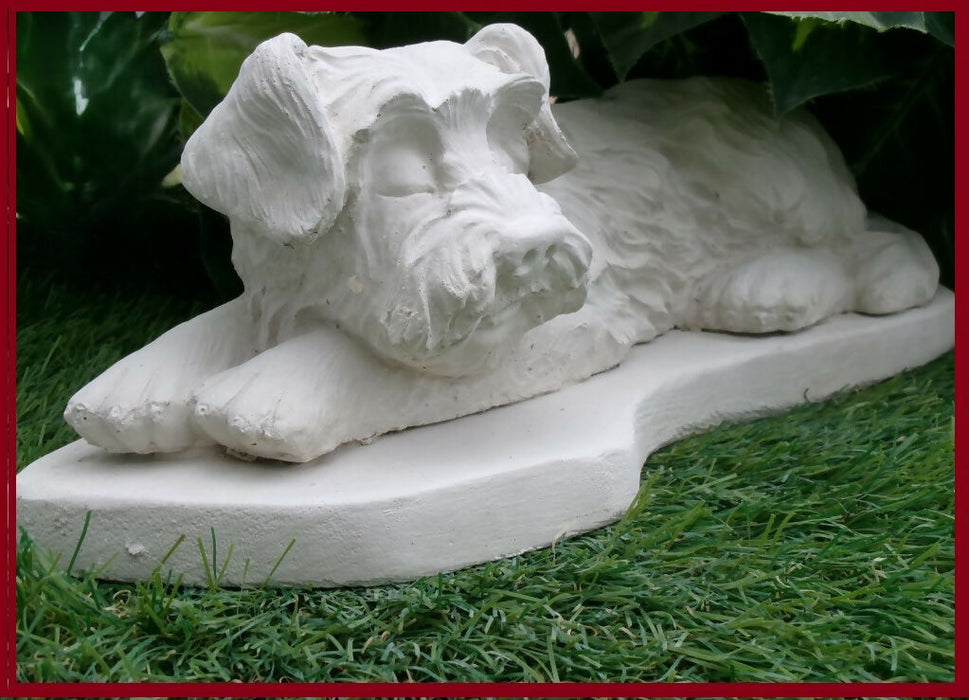 Concrete Schnauzer Dog statue figurine, indoor outdoor Garden Decor, Various Finishes, Pet Loss Gift, Grave Marker, Dog Lovers Gift