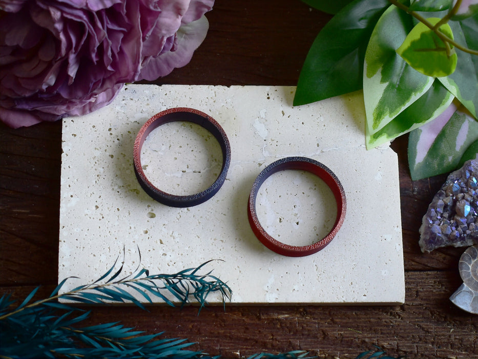 Ear Tunnels 10-100mm Black Red | Pair | Ultra Light Thin-wall Ear Plugs | Gauge Earrings | Gauged Plugs