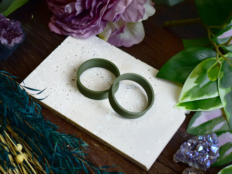 Ear Tunnels 10-100mm Army Green | Pair | Ultra Light Thin-wall Ear Plugs | Gauge Earrings | Gauged Plugs