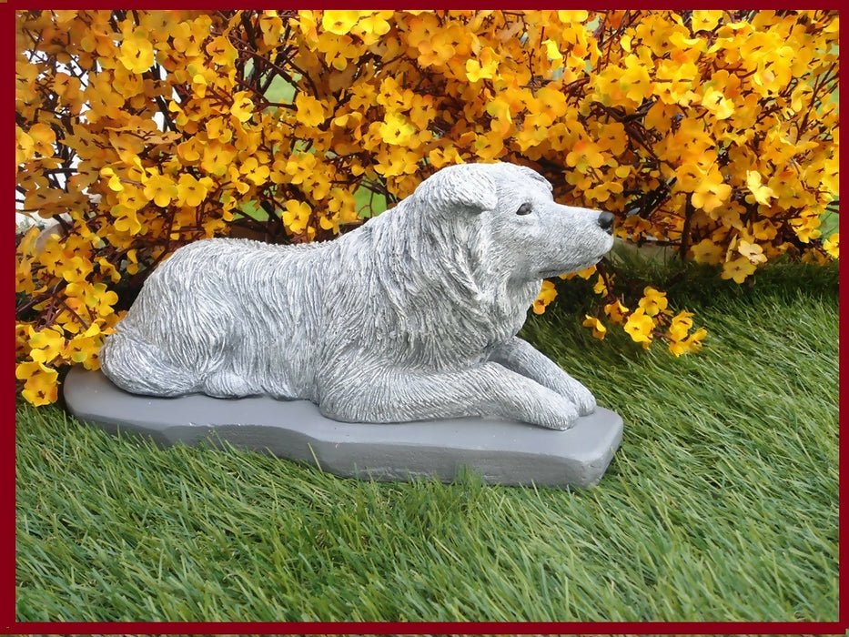 Concrete Statue Border Collie Dog, Memory Garden Decor Grave Marker Dog Lovers Gift Pet Loss memorial