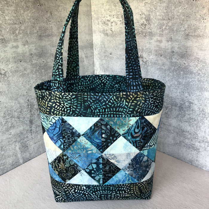 Patchwork Blue Green Batik Tote/Bag