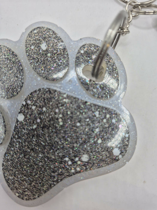 Black & White Paw Keychain