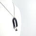 Necklace Black, Gray, White Oval Necklace