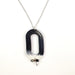 Necklace Black, Gray, White Oval Necklace
