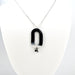Necklace Black, Gray, White Oval Necklace