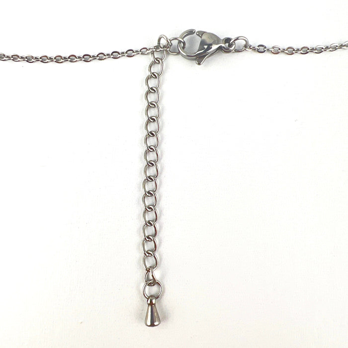 Necklace Black, Gray, White Oval Necklace