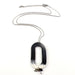 Necklace Black, Gray, White Oval Necklace