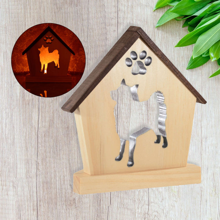 NORWEGIAN ELKHOUND Personalized Dog Memorial Gift | Doghouse LED Tealight - DogPound Creations