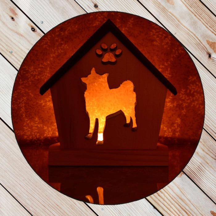 NORWEGIAN ELKHOUND Personalized Dog Memorial Gift | Doghouse LED Tealight - DogPound Creations