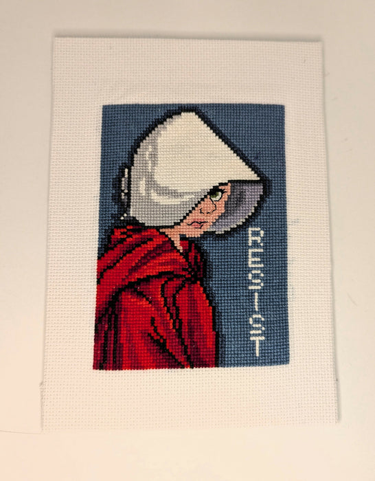 Handmaiden Resist Cross Stitch Art