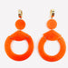 Orange Circle & Triangle Earrings