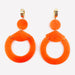 Orange Circle & Triangle Earrings