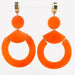 Orange Circle & Triangle Earrings