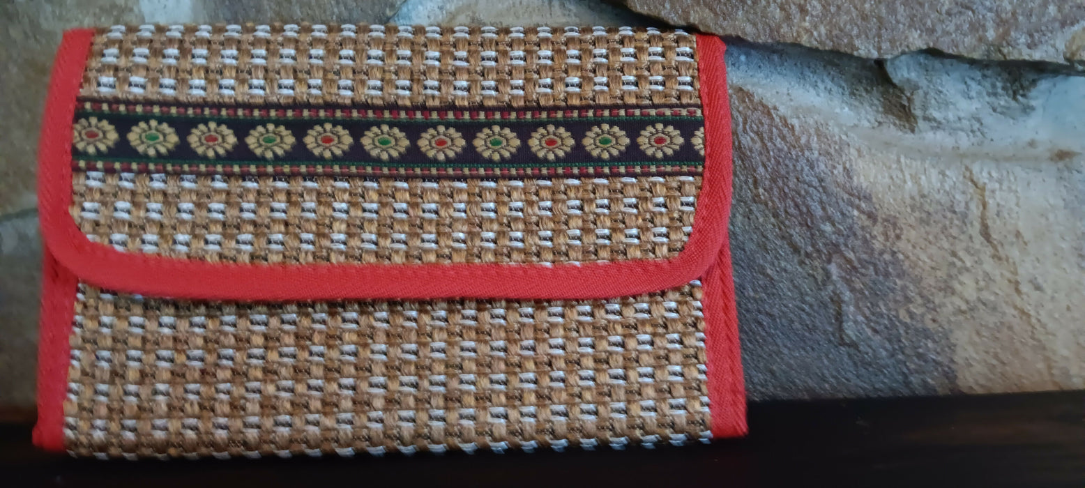 Red Jute Wallet