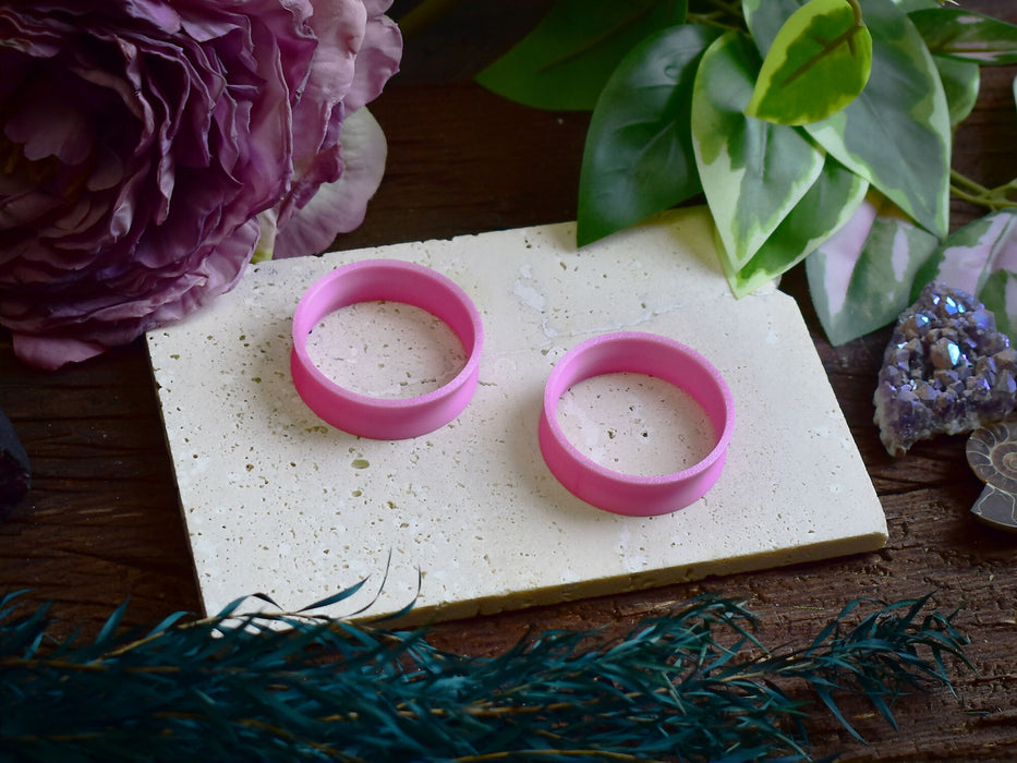 Ear Tunnels 10-100mm Satin Pink | Pair | Ultra Light Thin-wall Ear Plugs | Gauge Earrings | Gauged Plugs