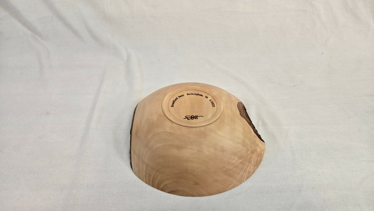 Natural Edge Bradford Pear Bowl 8-1/2" Hand Turned